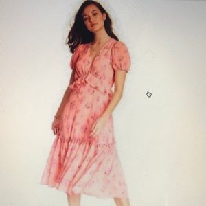 NEW LoveShackFancy Pink Floral Midi Dress Size 16